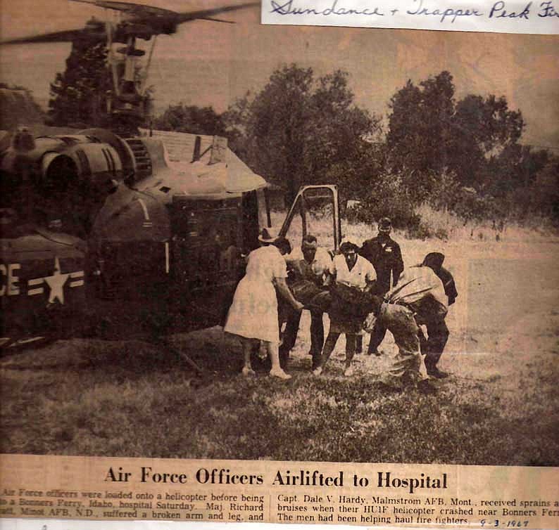 Courtesy photos
1967 Hot Loading by BCH Nurses &#151; This is why we train! From the archives Sundance &amp; Trapper Peak Fire emergency airlift to BCH in 1967. Photo from the Bonners Ferry Herald, Sept. 3, 1967.