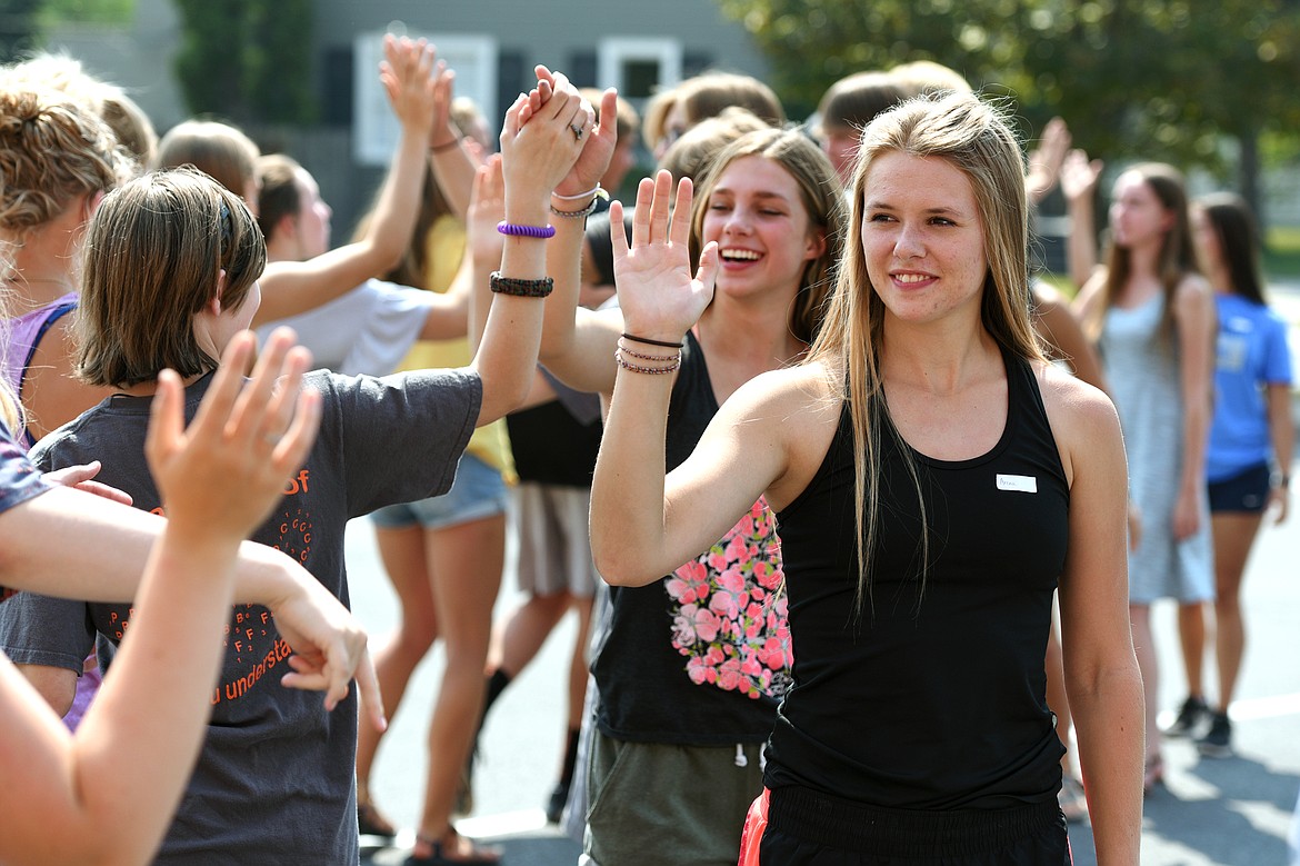Flathead High School students participate in an Ignite Nation peer mentoring training at the high school on Wednesday, Aug. 8. (Casey Kreider/Daily Inter Lake)