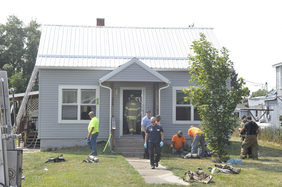 THERE WERE no injuries at a Ronan house fire last week in the 300 block of Third Avenue Southeast. First responders were able to locate two cats in the house and administer first aid. (Ashley Fox/Lake County Leader)