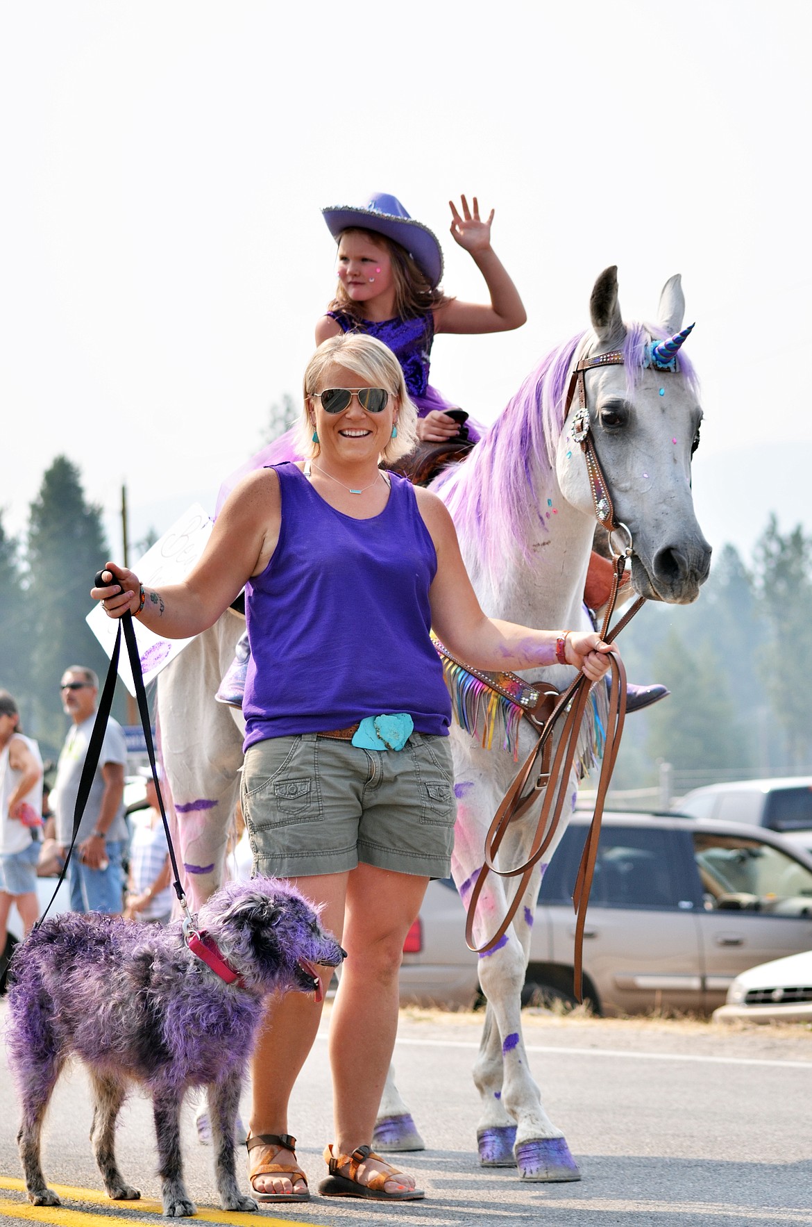 Beauty and her beasts was as the overall winner of the Huckleberry Parade. (Erin Jusseaume photos/Clark Fork Valley Press)