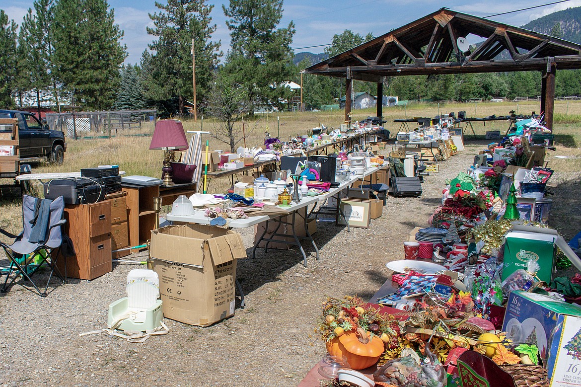 In the final days of the annual yard sale to raise money for the Lincoln County Student Stand Down that will take place Monday, August 20 at 4 p.m., shoppers can fill a box or bag and then make a donation. (Ben Kibbey/The Western News)