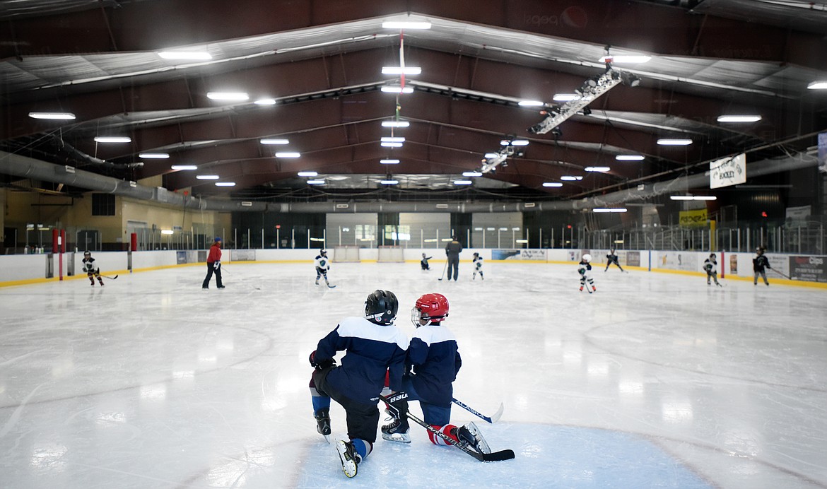 Students enjoy a break from the heat at the Stumptown Ice Den in Whitefish on Wednesday afternoon, August 22, as they take part in the Whitefish Prospects Summer Camp.(Brenda Ahearn/Daily Inter Lake)