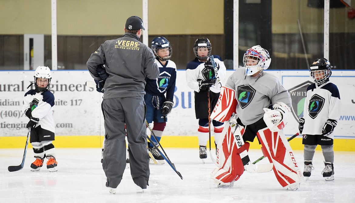 Students enjoy a break from the heat at the Stumptown Ice Den in Whitefish on Wednesday afternoon, August 22, as they take part in the Whitefish Prospects Summer Camp.(Brenda Ahearn/Daily Inter Lake)