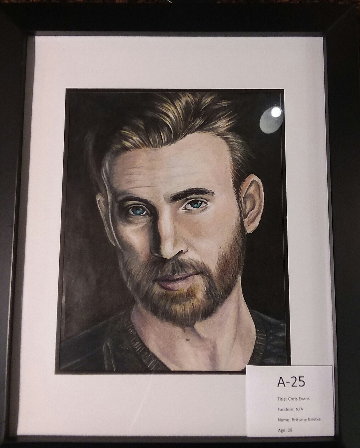 Adult winner:  &#147;Chris Evans&#148; by Brittany Kienke.