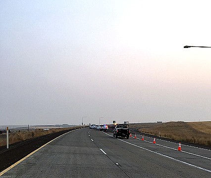 Trooper Jeff Sevigney/courtesy photoTroopers investigate Thursday morning's fatal crash near Ritzville.