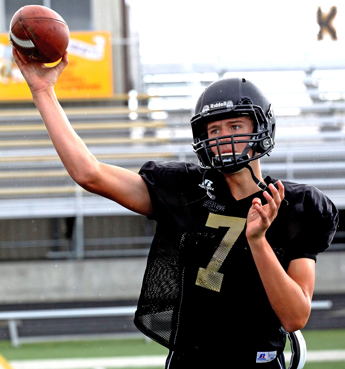 Rodney Harwood/Columbia Basin HeraldRoyal quarterback Saywer Jenks led the Knights to their third consecutive 1A state championship last year as a junior. He'll be under center again in 2018 .