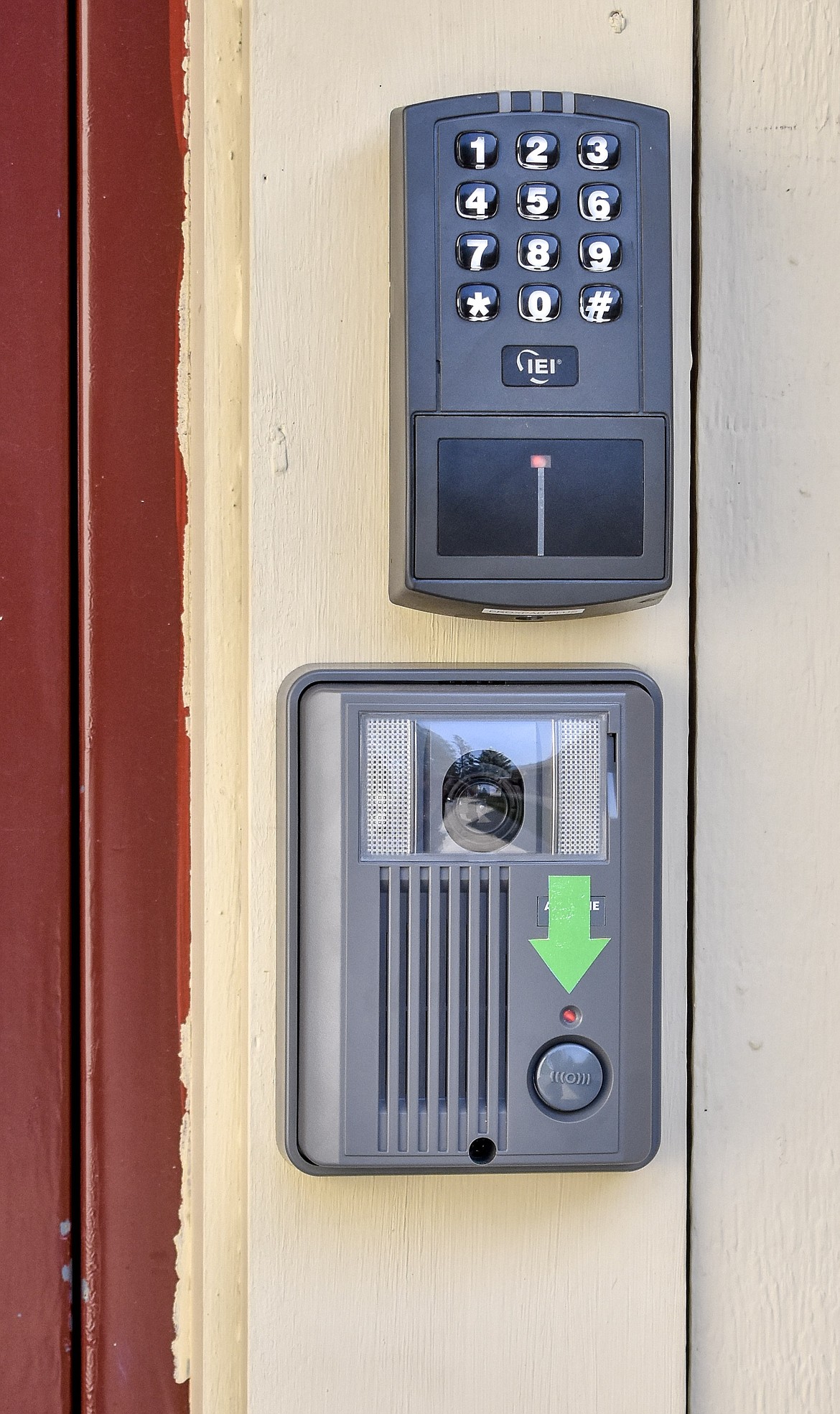 At the front door of Troy&#146;s W.F. Morrison Elementary, visitors now gain access by first talking with school staff through a controlled entry system that allows staff to see and speak with who is at the door.