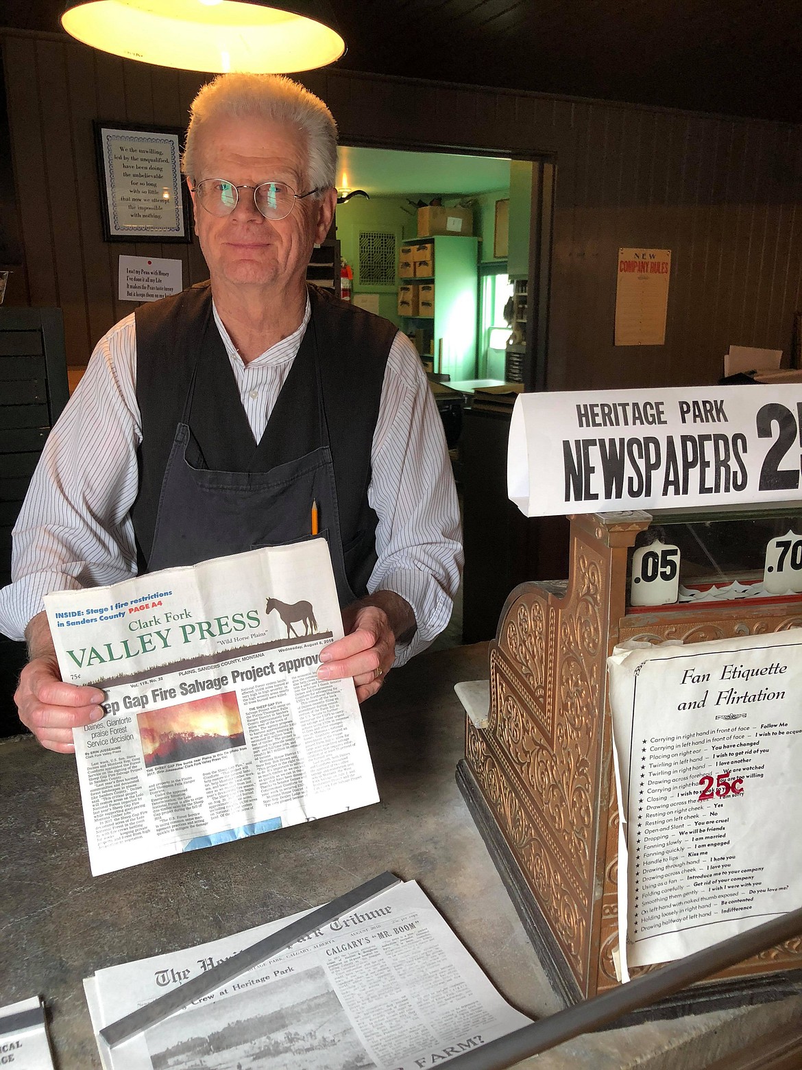 A NEWSPAPER in a newspaper . . . the Valley Press made its way to Heritage Park in Calgary.