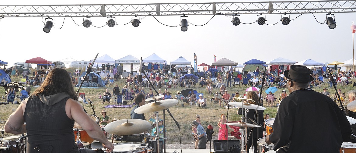 A GLIMPSE from the stage afforded musicians the view of blues lovers grooving to a jam session Saturday, Aug. 18 during the Flathead Lake Blues Festival.