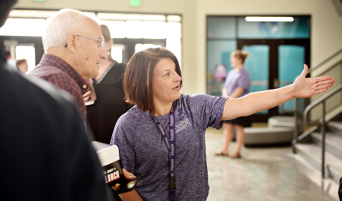 Instructional coach Kelli Thomas, a staff member at Rankin Elementary, was one of those on hand to give tours and information following the Kalispell Chamber of Commerce luncheon at Rankin on Tuesday, August 21. (Brenda Ahearn/Daily Inter Lake)