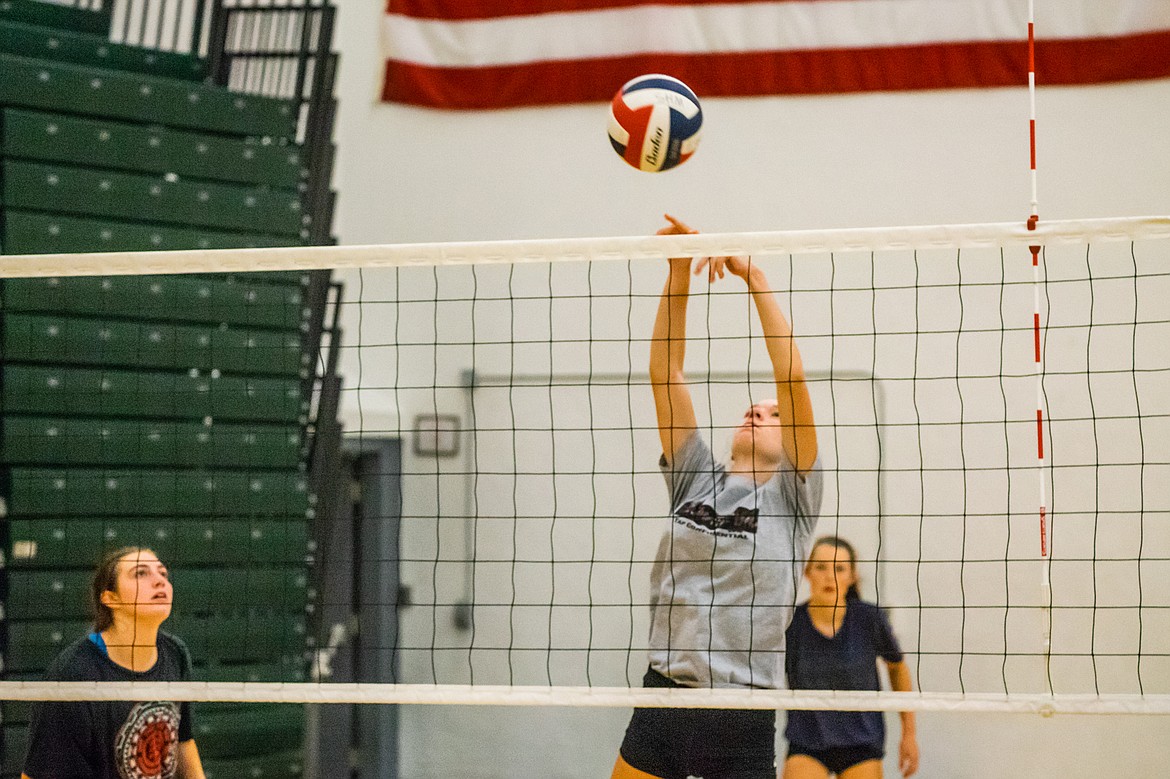 Lauren Schulz bumps the ball during practice last week.