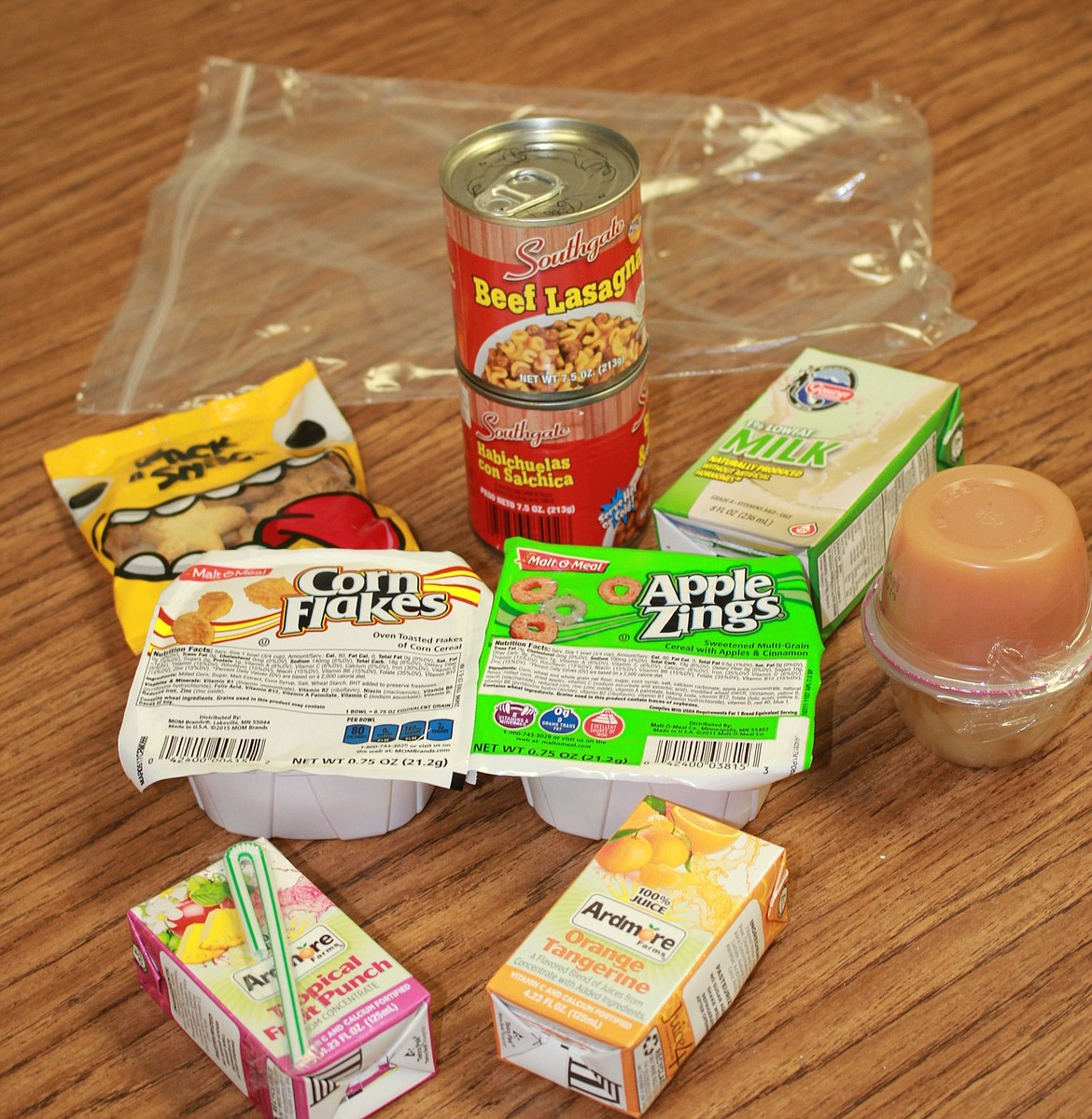 The backpack program offered at local schools provides children in need with food when school is out for the weekend. (Kathleen Woodford/Mineral Independent)