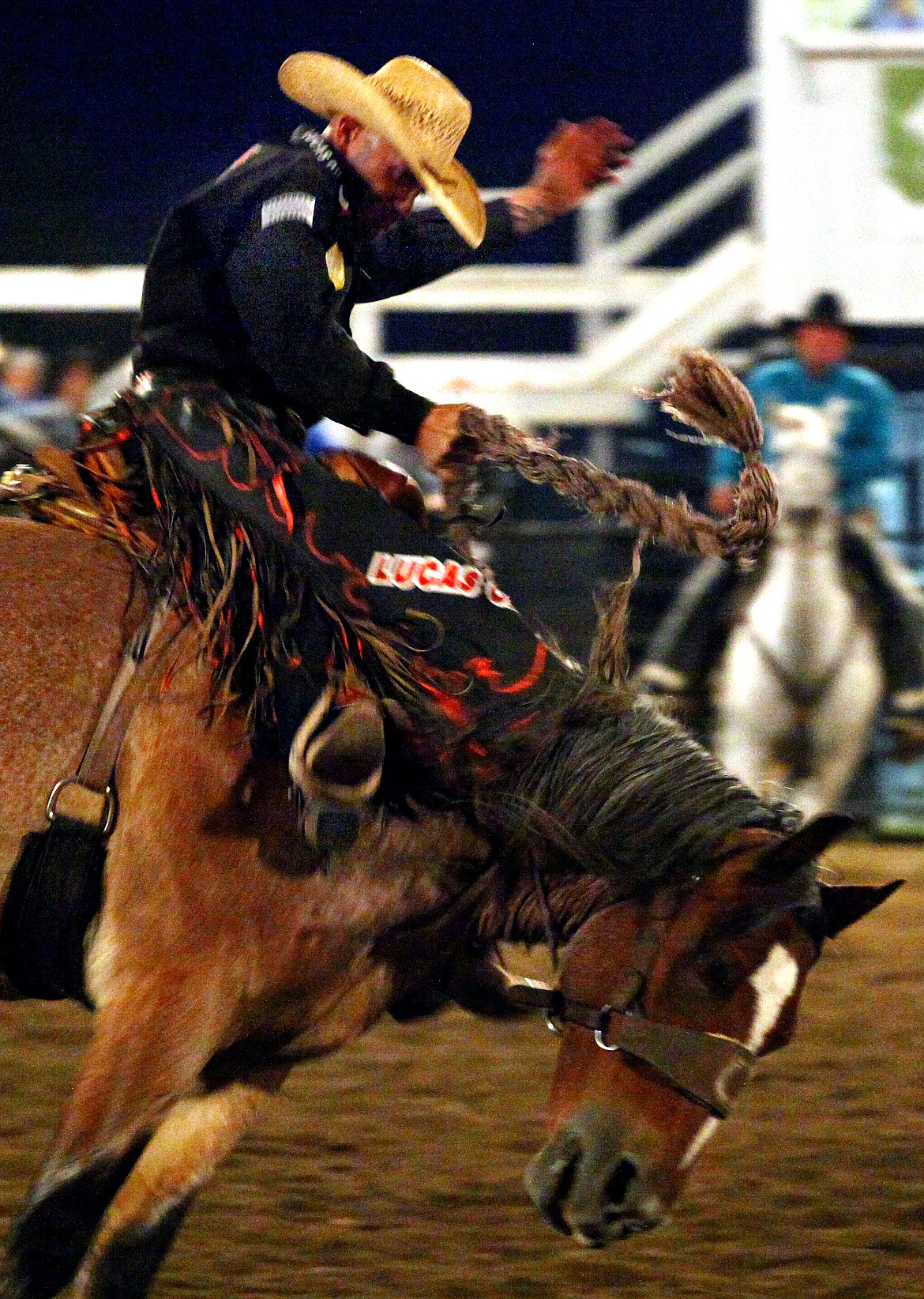 Rodney Harwood/Columbia Basin HeraldGrand Coulee cowboy Shane Proctor showed why he's one of the best all-around cowboys in the region with an 81-point ride.