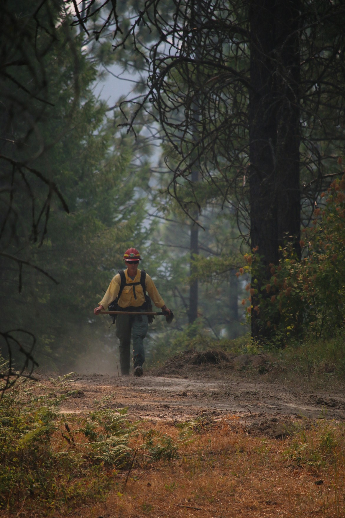 Photo by MANDI BATEMAN
Idaho Department of Lands Fire Warden Ken Homik on scene.