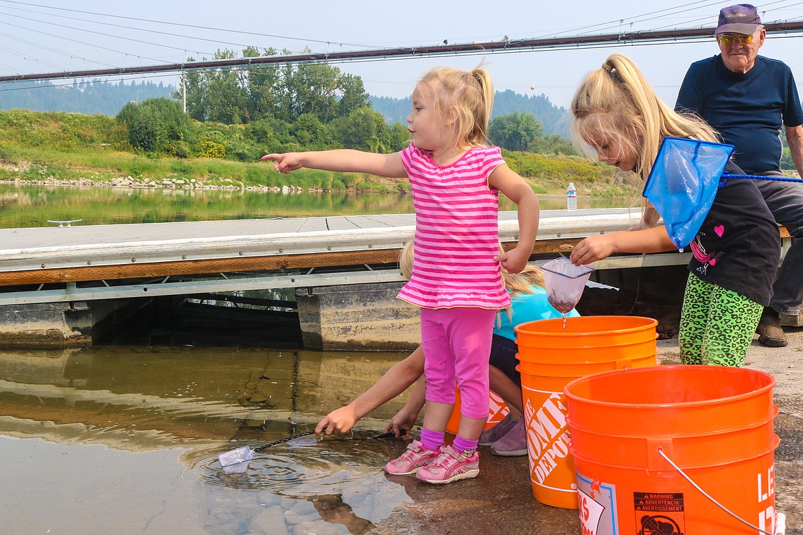 Photo by MANDI BATEMAN
&#147;That is my fishy!&#148; said four year old Hazel Sartell, as she watched the fish she released swimming away.