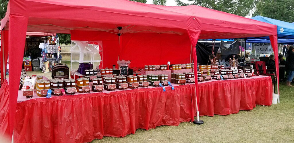 RIGHT: Jennie LaFond&#146;s booth at the county fair.