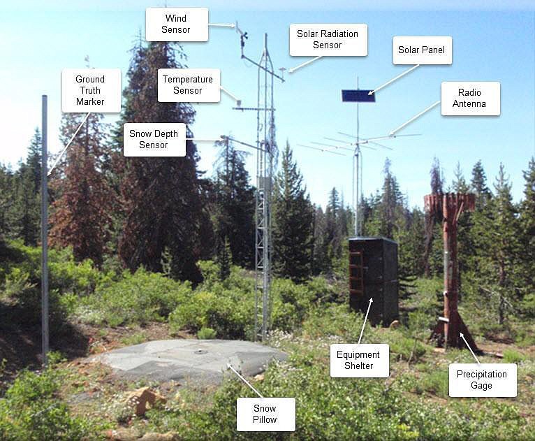 This snow telemetry, or SNOTEL, site is located where the Davis fire potentially could spread. (Courtesy U.S. Forest Service/Kootenai National Forest)