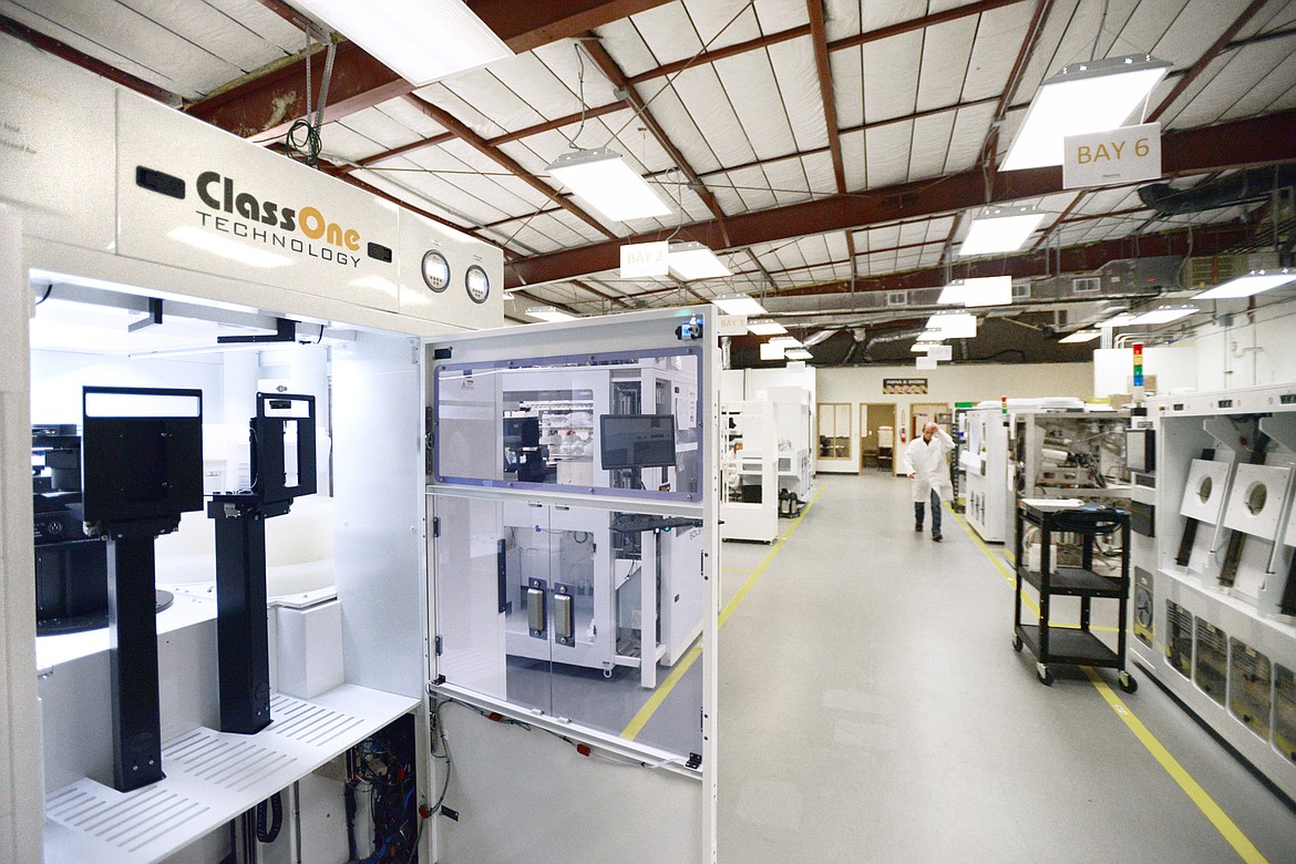 A Solstice S4 Electroplating System, at left, inside the applications lab at ClassOne Technology in Evergreen on Thursday, Aug. 23. (Casey Kreider/Daily Inter Lake)