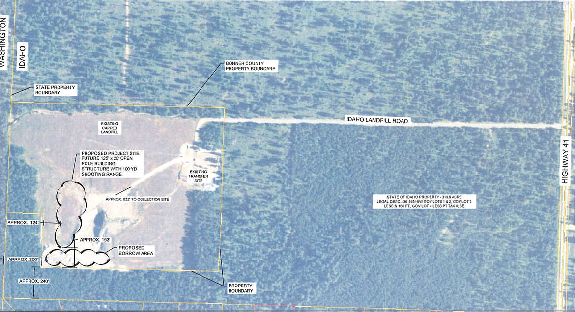 (Image courtesy BONNER COUNTY PLANNING DEPARTMENT)
This is the proposed site plan for the shooting range and training area at Idaho Hill.