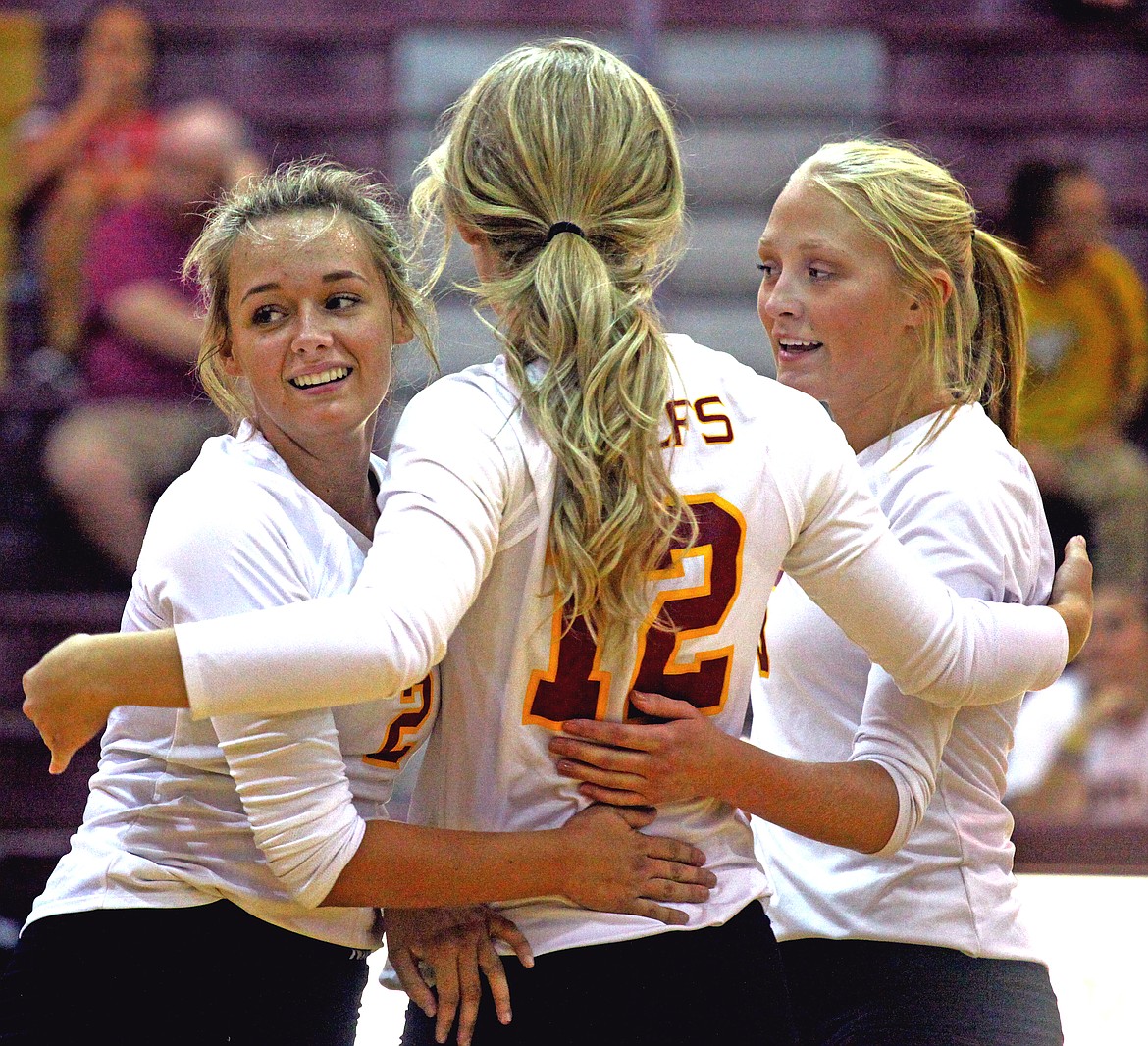 Rodney Harwood/Coliumbia Basin HeraldThe young Moses Lake volleyball team kept slugging away against Ferris from the Greater Spokane League Tuesday night in a nonleague match at home. Ferris won 3-1.