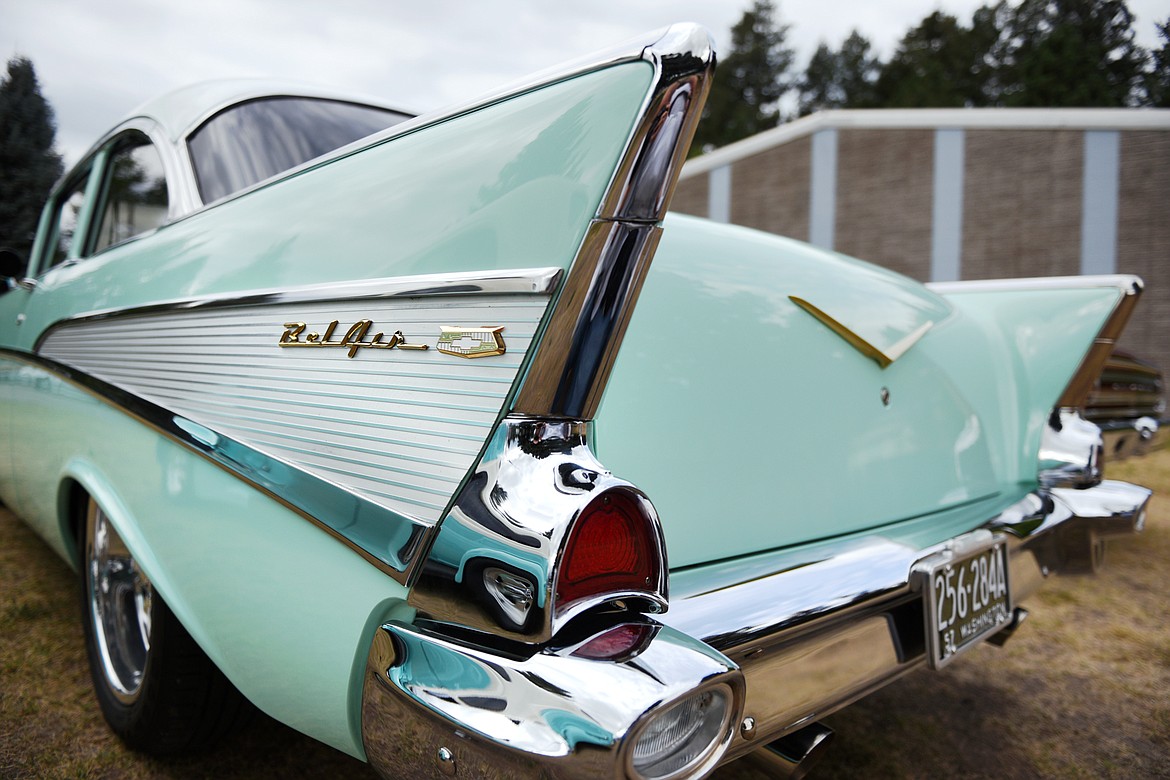 A 1957 Chevy Bel Air owned by David Skrivanich, of Gig Harbor, Washington, outside VFW Post 4042 in Bigfork.
(Casey Kreider/Daily Inter Lake)