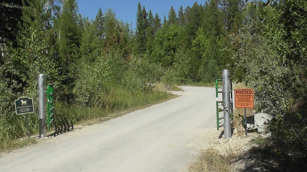 A gate on North Evers Creek Road has some residents that live in the Star Meadows area unhappy about it cutting off access to Olney and U.S. 93. (Scott Shindledecker/Daily Inter Lake)