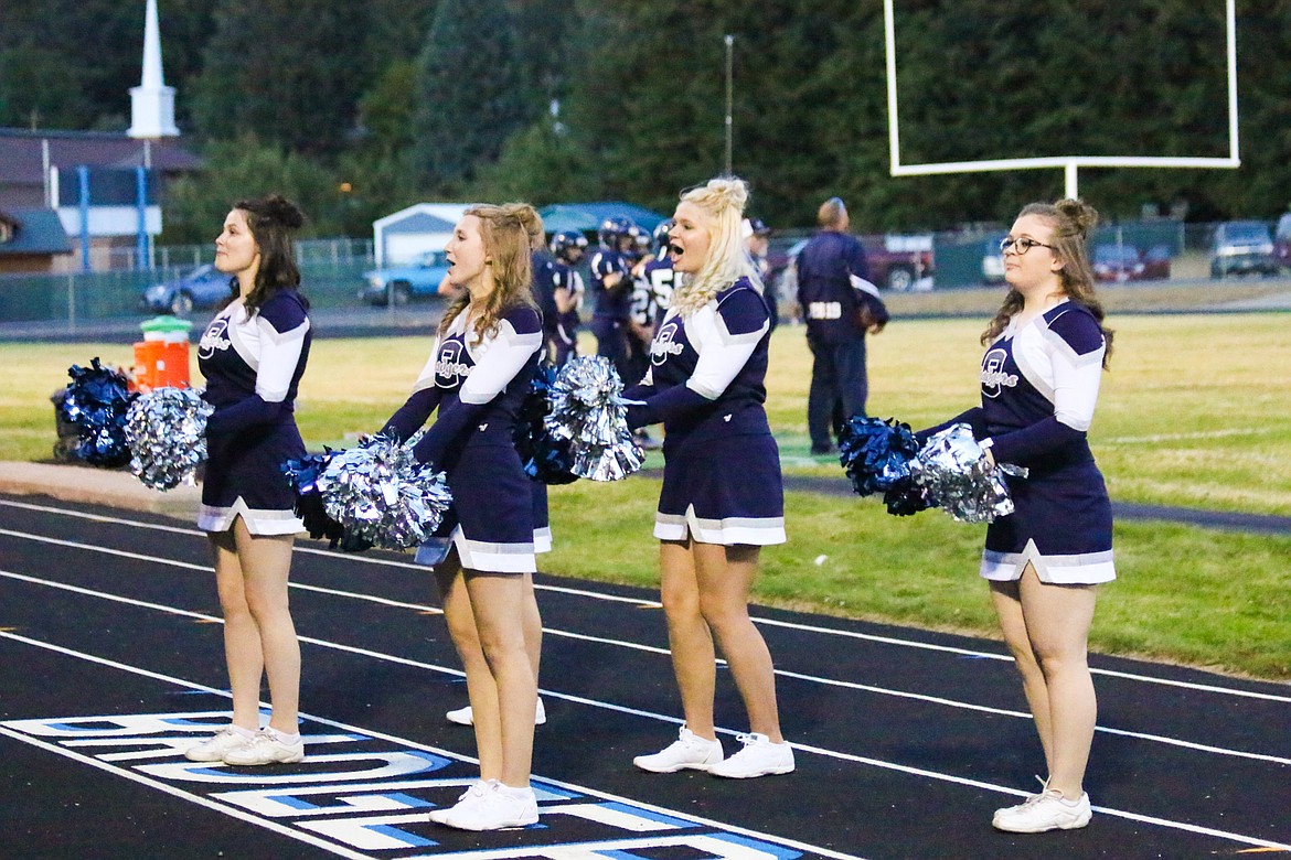 Photo by MANDI BATEMAN
The cheerleaders encouraged the crowd to help cheer on the boys.