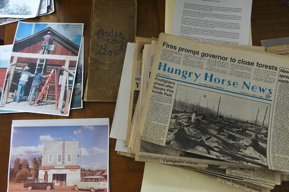 Old photos, newspapers and documents detailing the history of the North Fork at Lois Walker&#146;s residence in Polebridge.