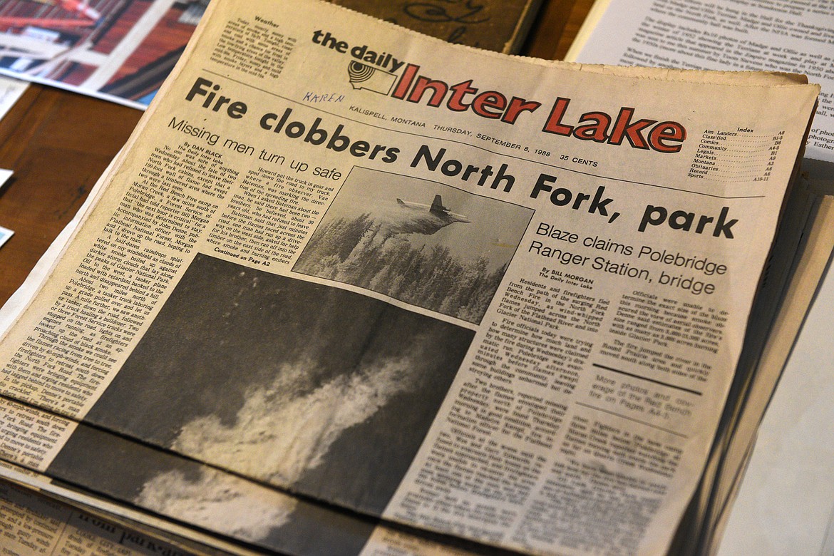 Daily Inter Lake newspaper from Sept. 9, 1988 with articles on the Red Bench fire in the North Fork. (Casey Kreider/Daily Inter Lake)