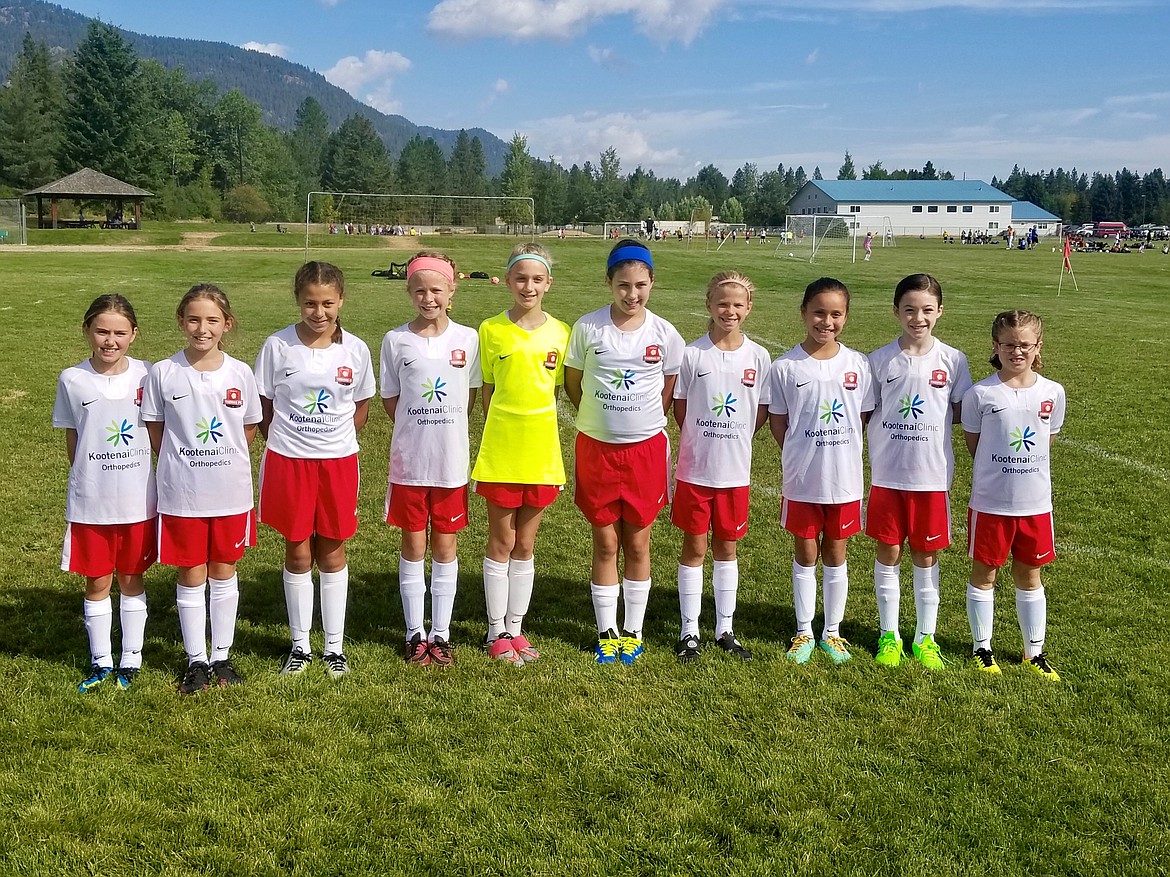 Courtesy photo
Last weekend, the Thorns FC 08 Girls Yellow soccer team participated in the Pend Oreille Cup in Sandpoint. From left are Georgia Nelson, Elsie Nelson, Allison Carrico, Nora Ryan, Elizabeth Montgomery, Hannah Shafer, Ella Pearson, Savannah Rojo, Elli Moss and Ashley Breisacher.