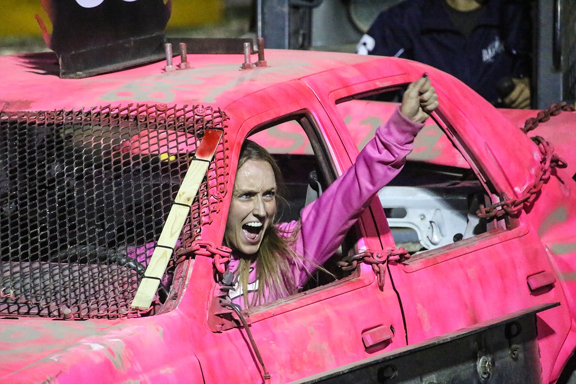 Photo by MANDI BATEMAN
Brandi Shaw was the only female driver and stood out in her bright pink compact car.