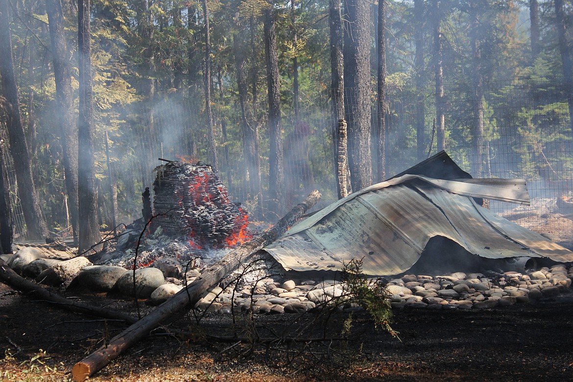 Photo by TANNA YEOUMANS
The Sept. 5 fire on Icicle Lane began in an outhouse, then spread to a slash pile. It grew to about a quarter of an acre before being contained.