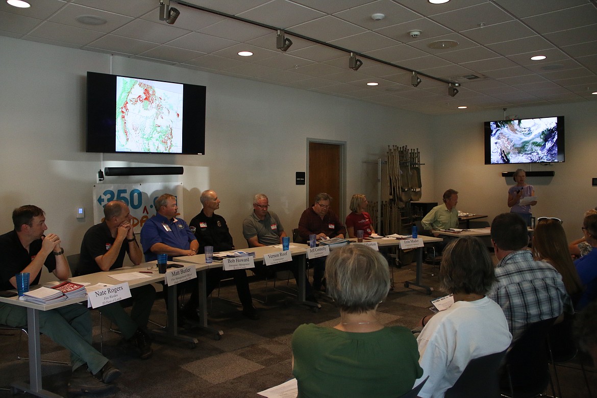 (Photo by MARY MALONE)
A panel of fire, forestry and county officials gathered at the Sandpoint branch of the East Bonner County Library District on Saturday to discuss the the current state of wildfires in North Idaho.