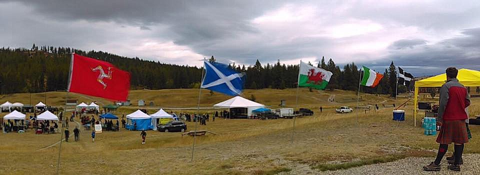 Celtic flags fly at a past Flathead Celtic Festival. (Photo courtesy of Rob Eberhardy)