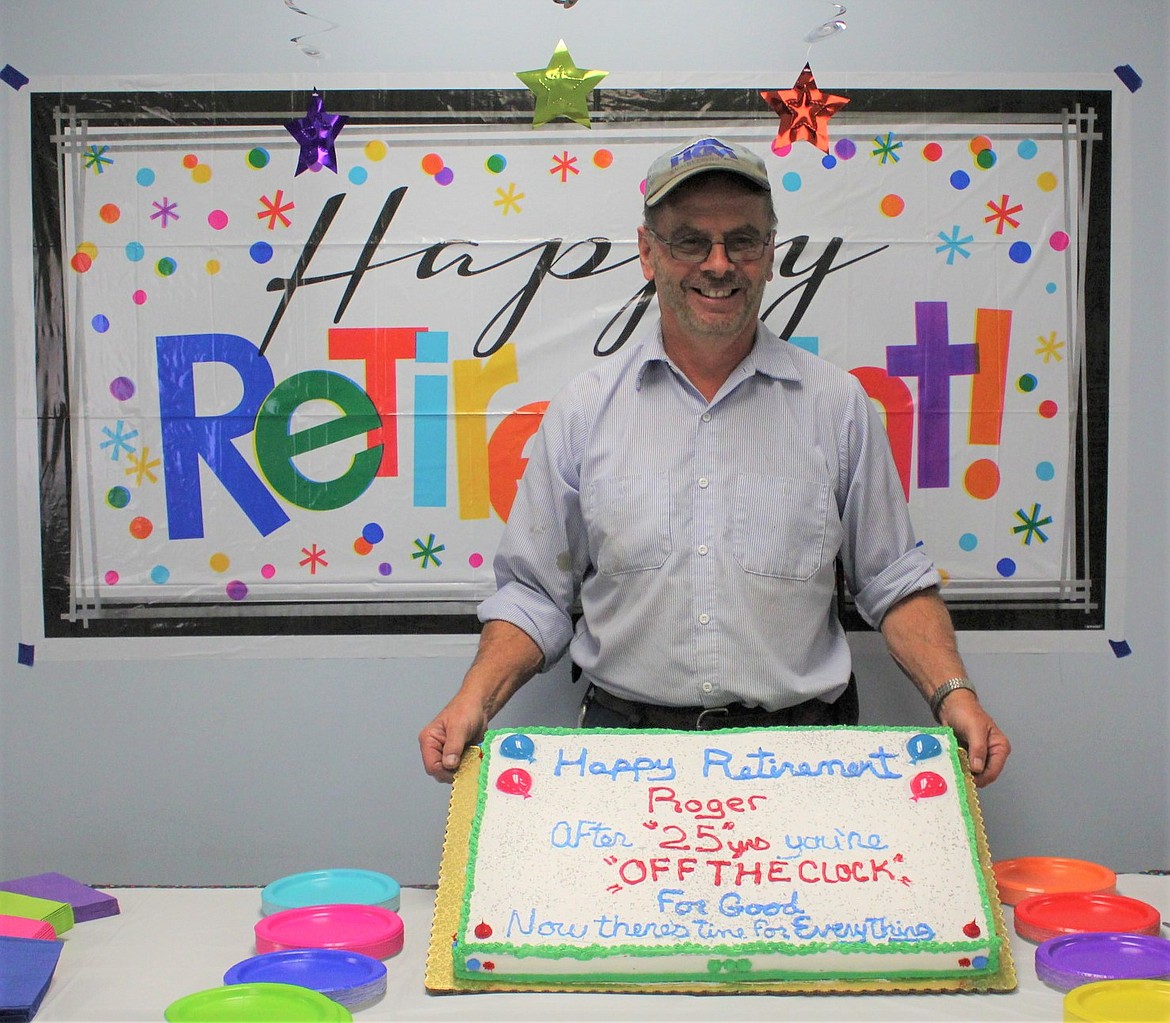 A retirement cake was presented to Roger Wasley for 25 years of service as Superior&#146;s Public Works Supervisor.