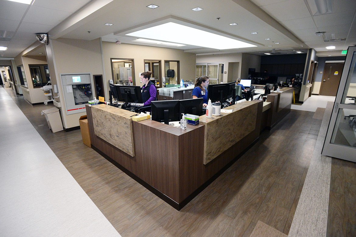 KRMC STAFF in the new ER wing at Kalispell Regional Medical Center on Wednesday. (Casey Kreider photos/Daily Inter Lake)