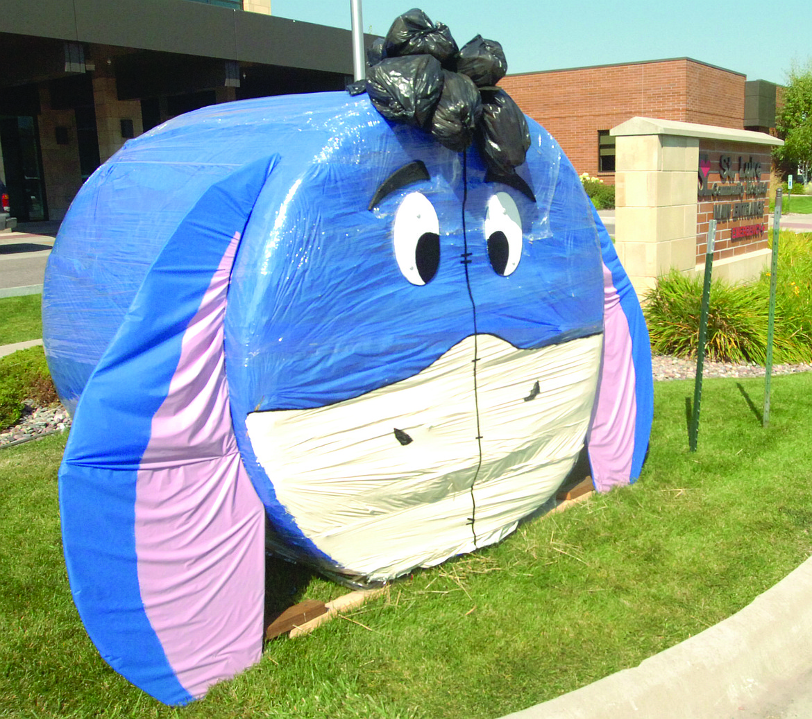 St. Luke Community Hospital in Ronan made a colorful pig out of their hay bale.