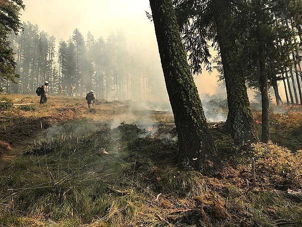 Firefighters work on the west flank of the Gold Hill fire. (U.S. Forest Service photo)