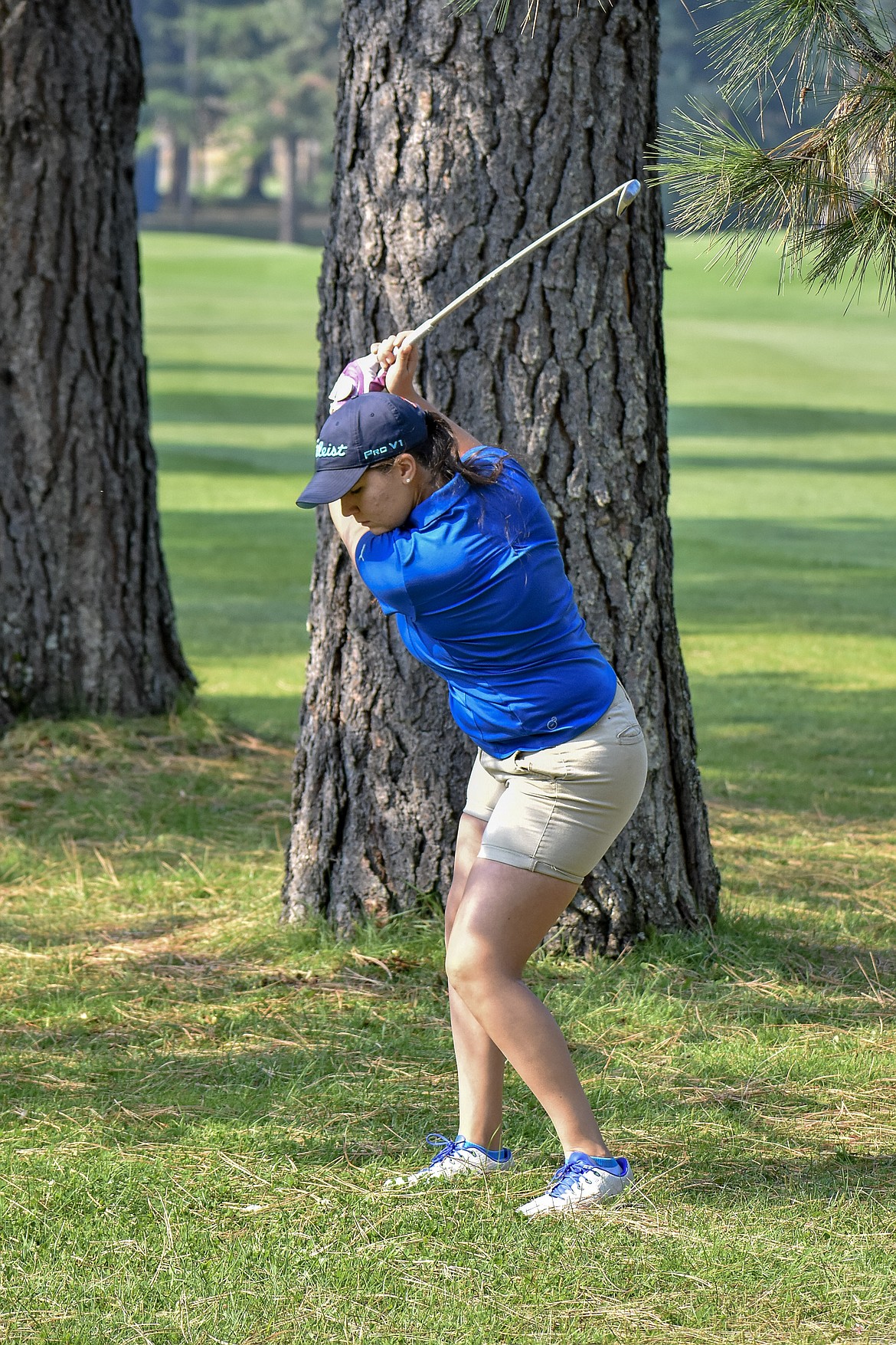 Libby senior Sammee Bradeen drives on the fourth hole at Cabinet View Friday. (Ben Kibbey/The Western News)