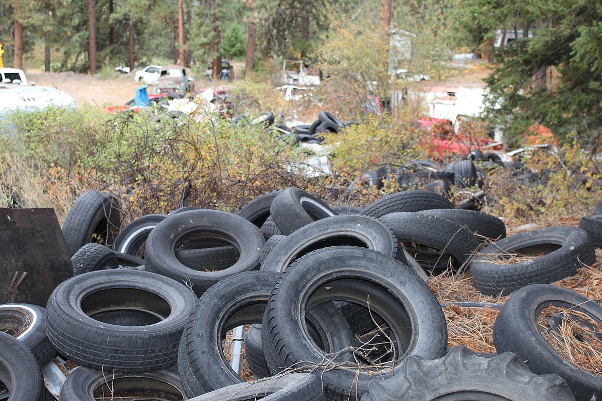 More than 800 tires were sent to recycling at the cost of $1 each as part of DEQ&#146;s compliance requirements to clean up the Alberton dump. (Kathleen Woodford/Mineral Independent)