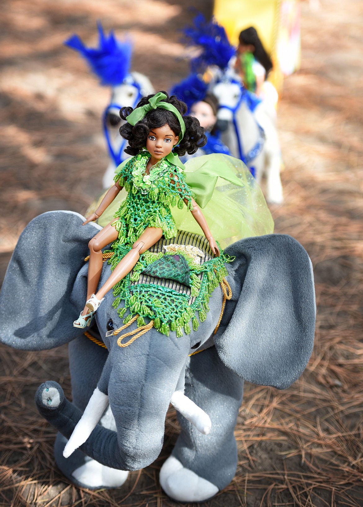 Detail of a doll circus created by Trish Hurley. The circus uses Tonner dolls and other toys with costumes and decorations she made herself over the last two years.(Brenda Ahearn/Daily Inter Lake)