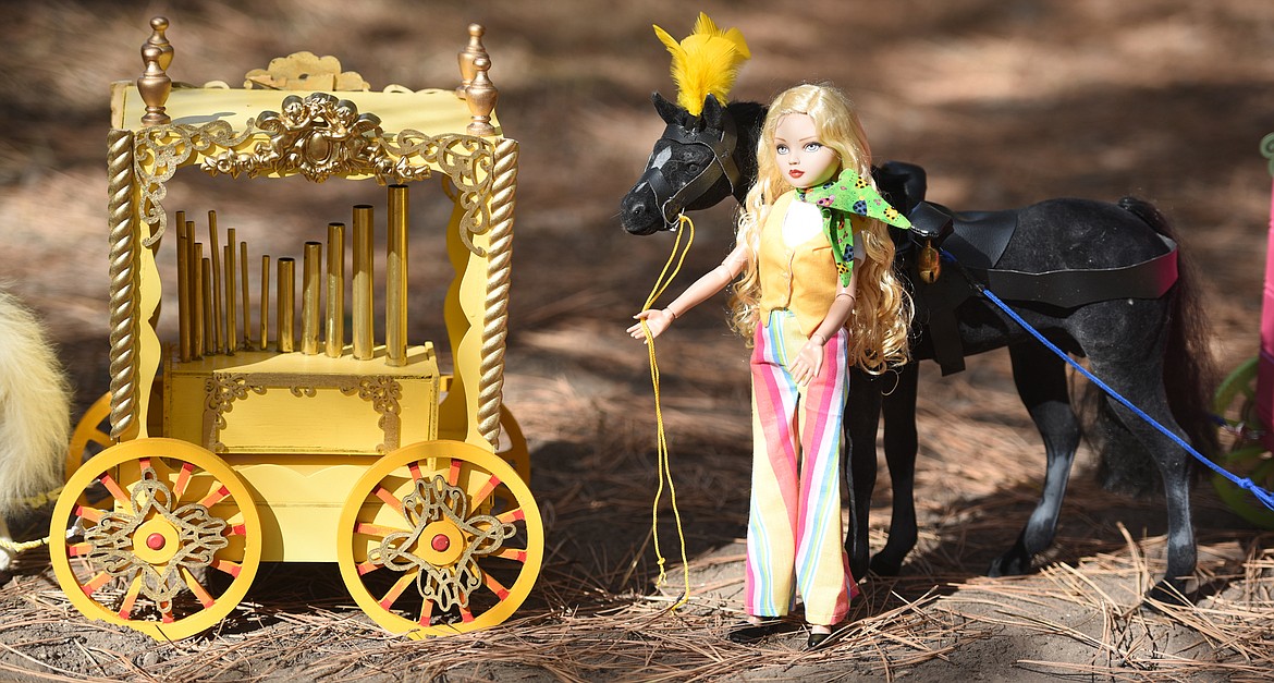 Detail of a doll circus created by Trish Hurley. The circus uses Tonner dolls and other toys with costumes and decorations she made herself over the last two years.(Brenda Ahearn/Daily Inter Lake)