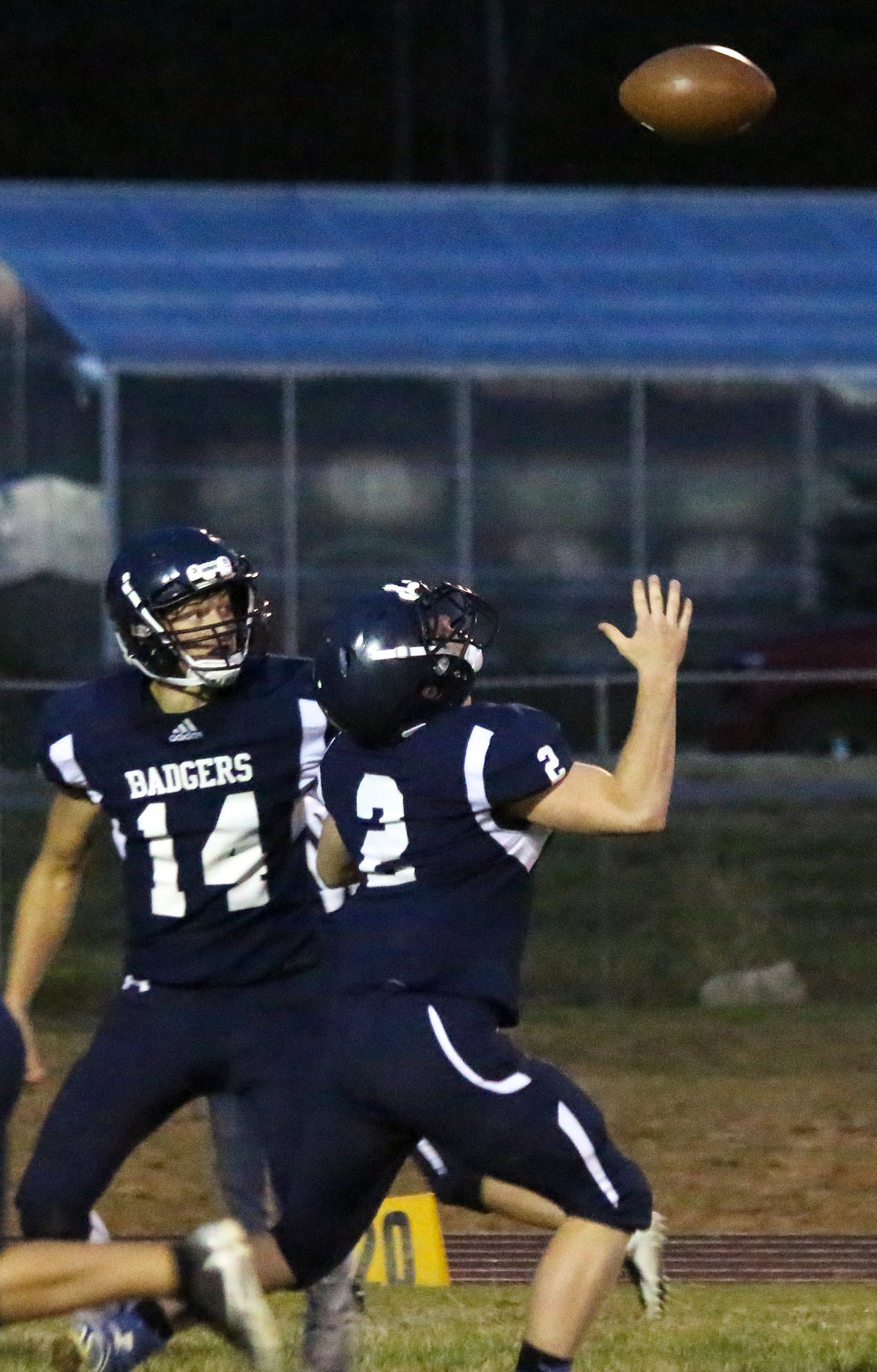 Photo by MANDI BATEMAN
Ty Bateman and Aaron Scott looking out for the offense.