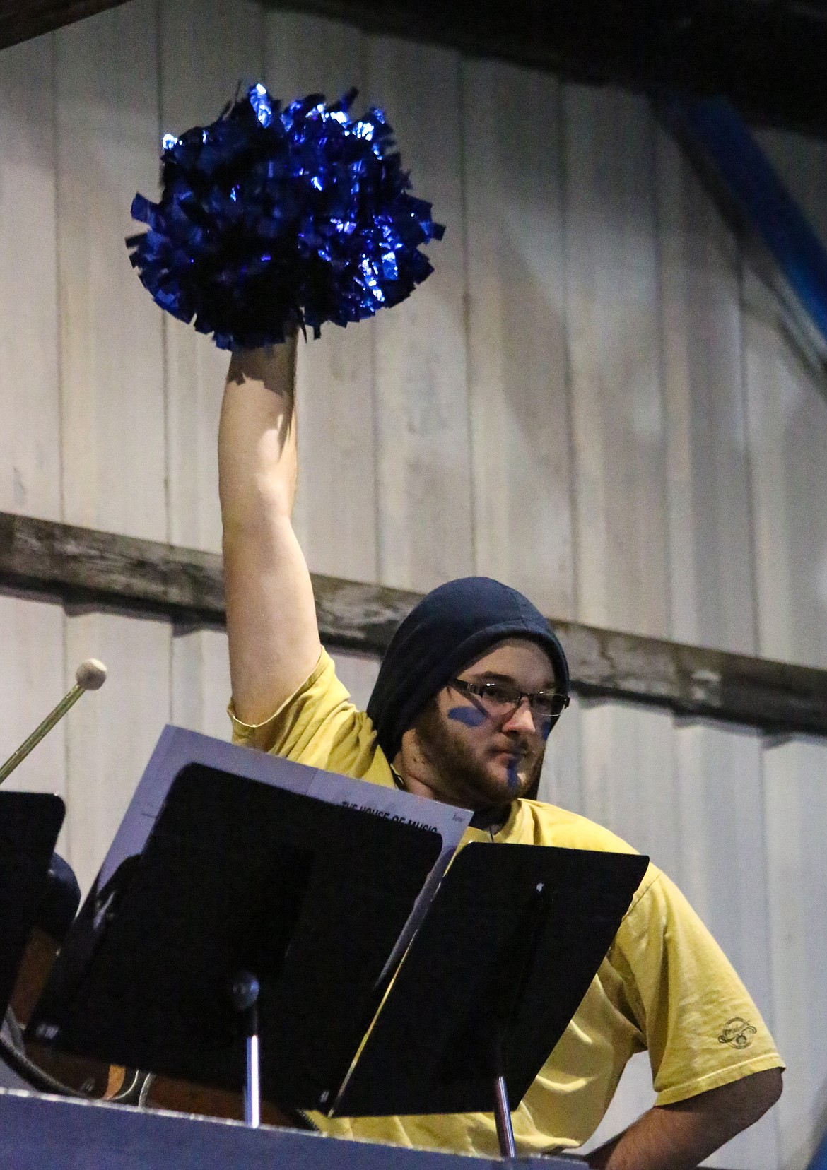 Photo by MANDI BATEMAN
Member of the Badger BandOs showing school pride during last Friday&#146;s football game.