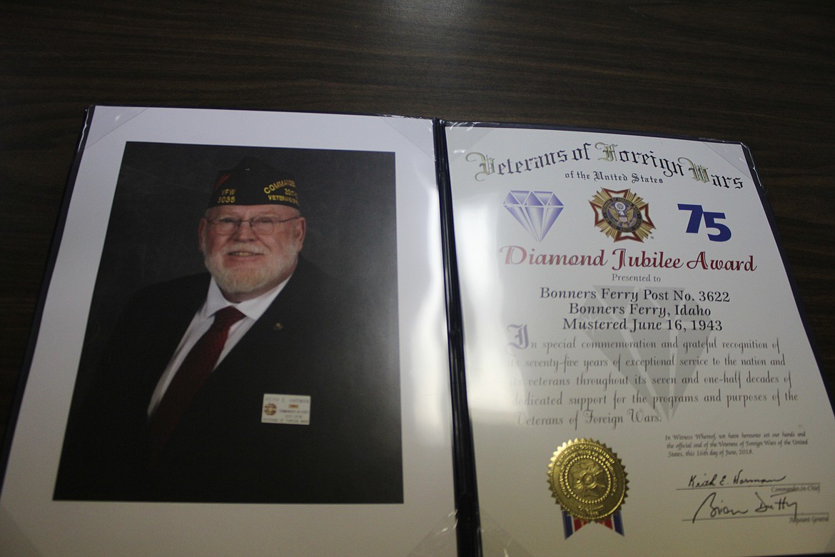 Photo by TANNA YEOUMANS
The certificates were signed by the Idaho Commander of the VFW.