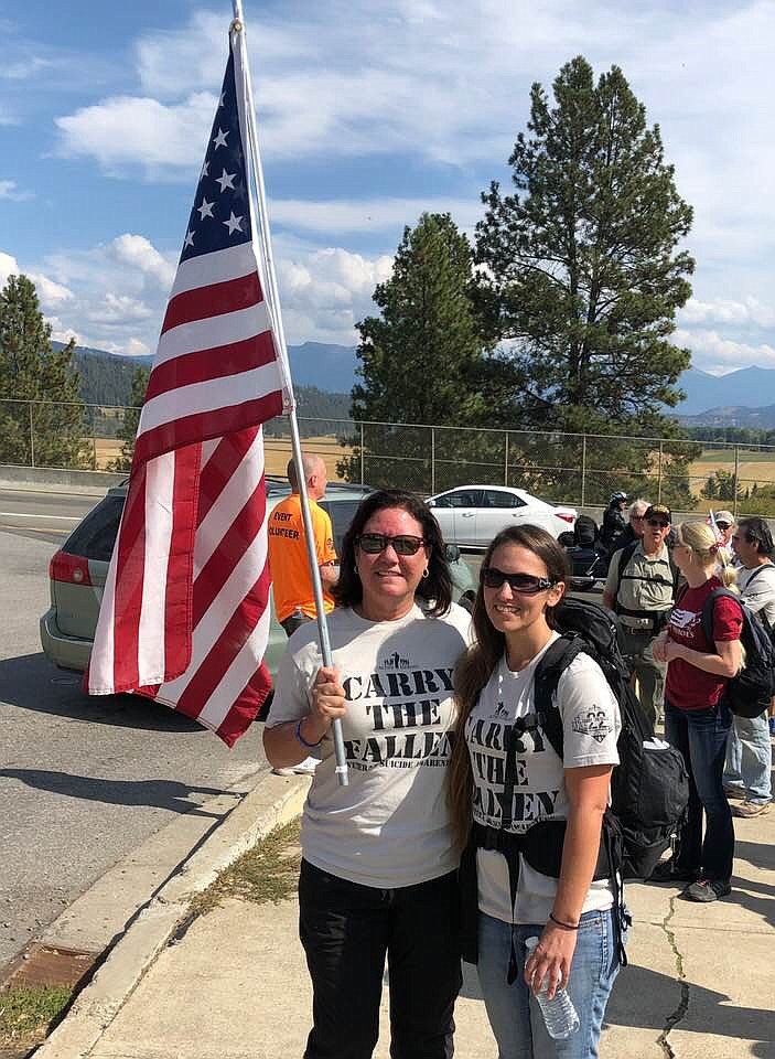 Photo by STEVE WILKINSON
Carry the Fallen, a ruck-march through Bonners Ferry on Sept. 15, drew around 50 participants to raise awareness of veterans&#146; mental health issues.