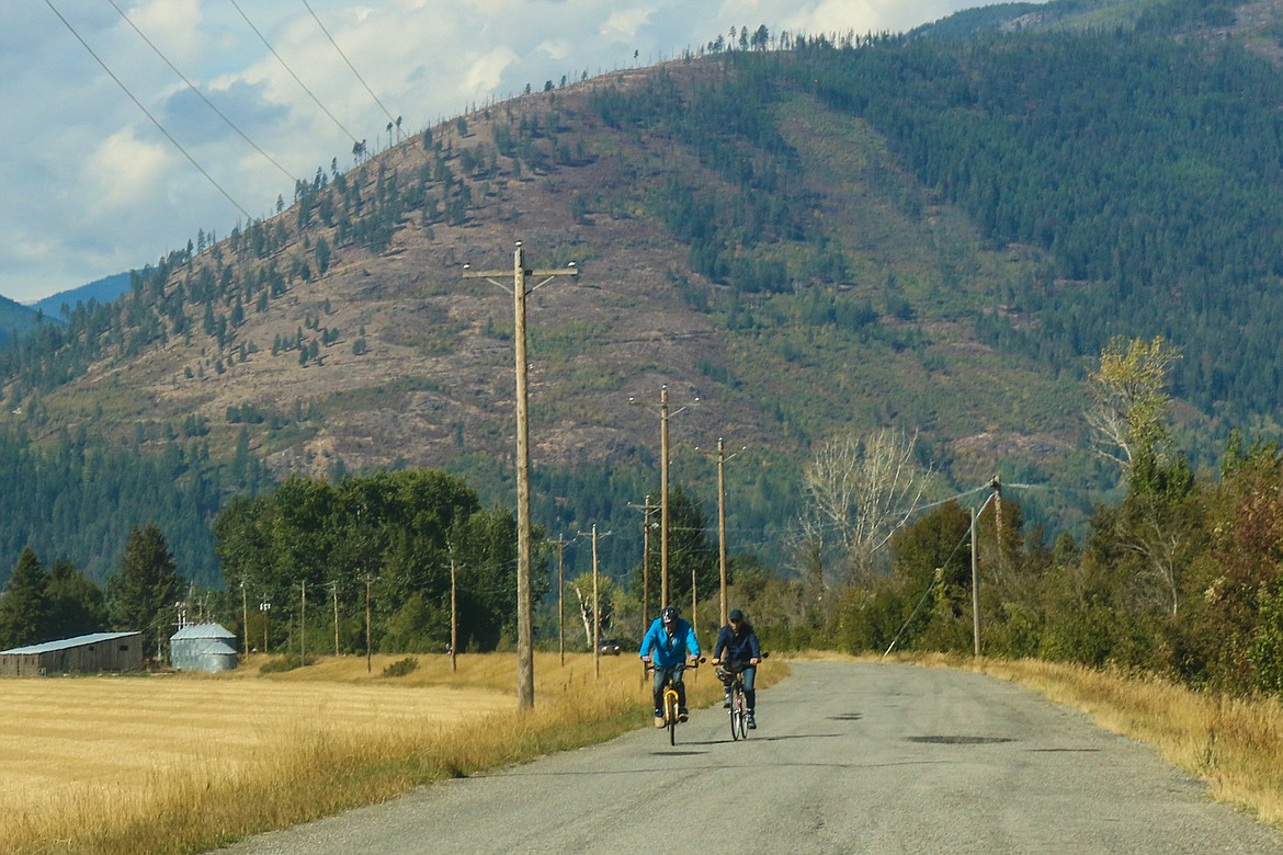 Bicyclists enjoy the fall weather during Saturday&#146;s 16th annual Kootenai River Ride, a fundraiser sponsored by the Rotary Club of Bonners Ferry.

Photo by MANDI BATEMAN