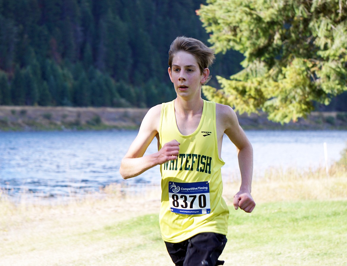 Bulldog Jacob Bailey finished the Thompson Falls Invite cross country race Thursday with a time of 18:54.63. (Matt Weller photo)