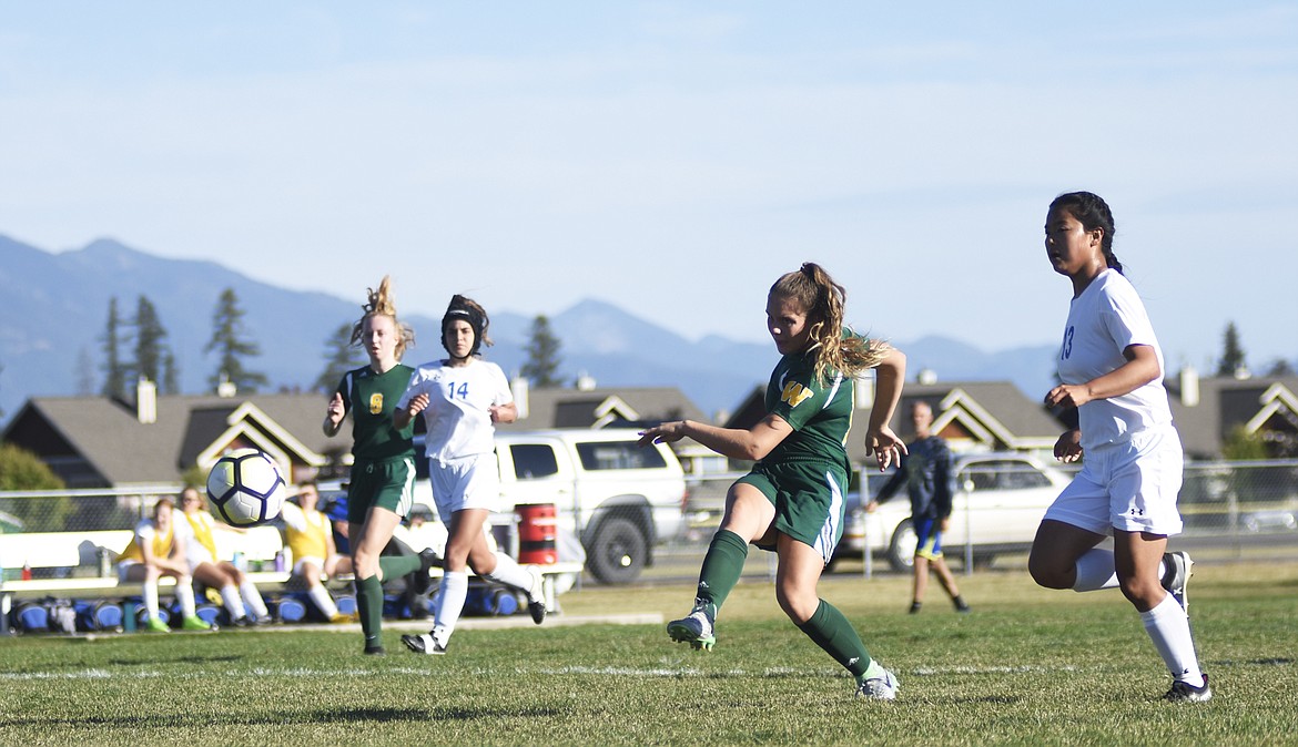 Ali Hirsch fires a shot against Libby for homecoming last Tuesday.