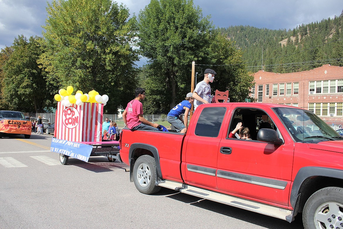 The freshman class float won first place in the Alberton Homecoming Parade. It features a red and white striped popcorn box with yellow and white popcorn balloons and was entitled, &#147;Grab your poporn because we are putting on a show,&#148; which the Cats did with a win in both volleyball and football games.